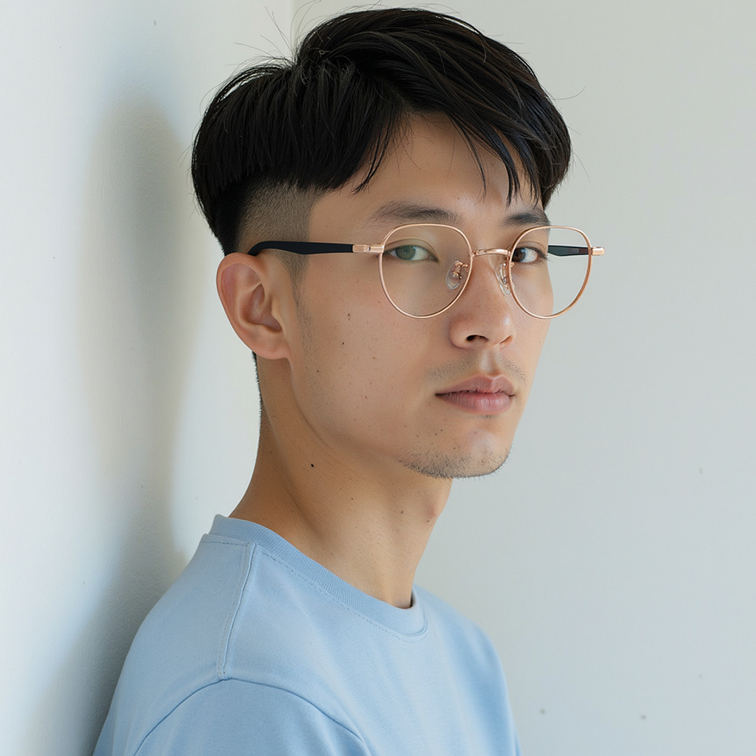 Lenskart Rose Gold Full Rim Round right side