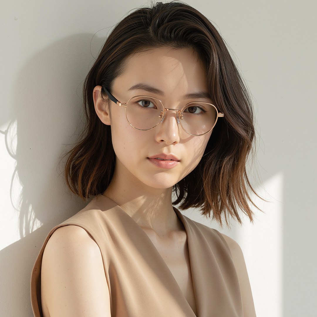 Lenskart Rose Gold Full Rim Round right side