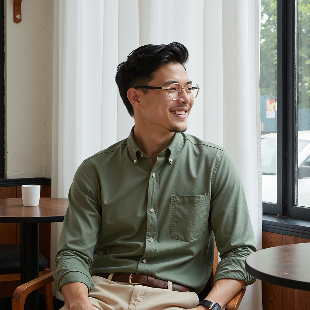 Lenskart Rose Gold Full Rim Round left side