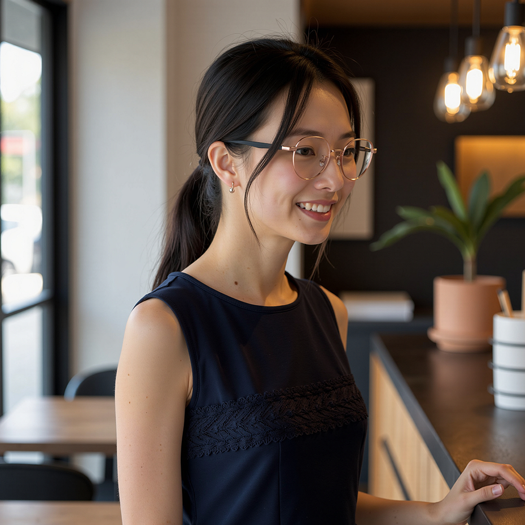 Lenskart Rose Gold Full Rim Round right side