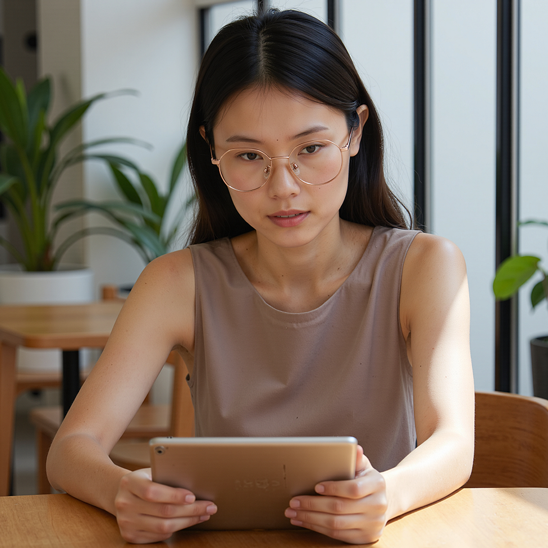 Lenskart Rose Gold Full Rim Hexagonal right side