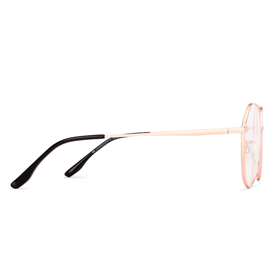 Lenskart Rose Gold Full Rim Hexagonal left side
