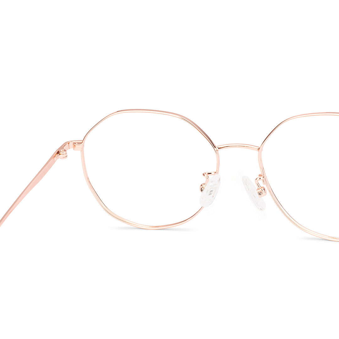 Lenskart Rose Gold Full Rim Hexagonal right side
