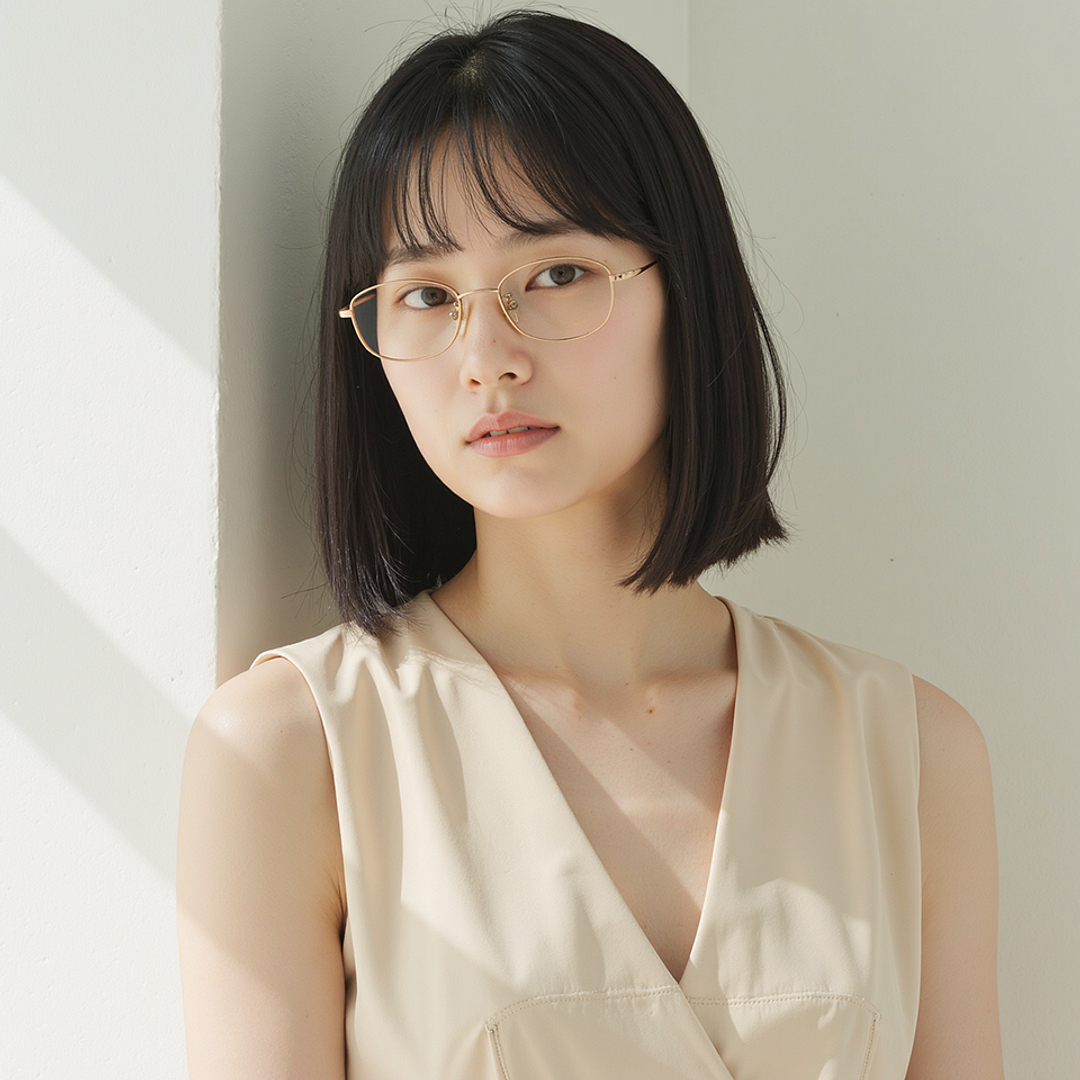 Lenskart Rose Gold Full Rim Rectangle left side