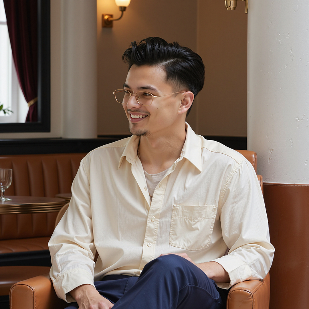 Lenskart Rose Gold Full Rim Rectangle left side