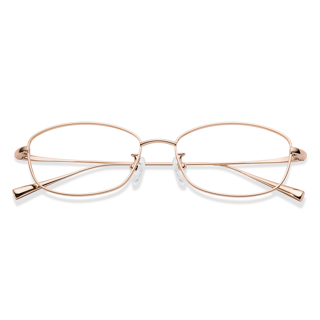 Lenskart Rose Gold Full Rim Rectangle left side