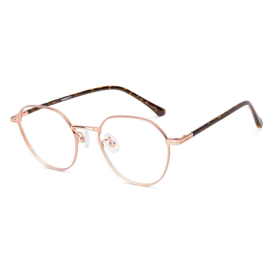 Lenskart Air Rose Gold Full Rim Round left side