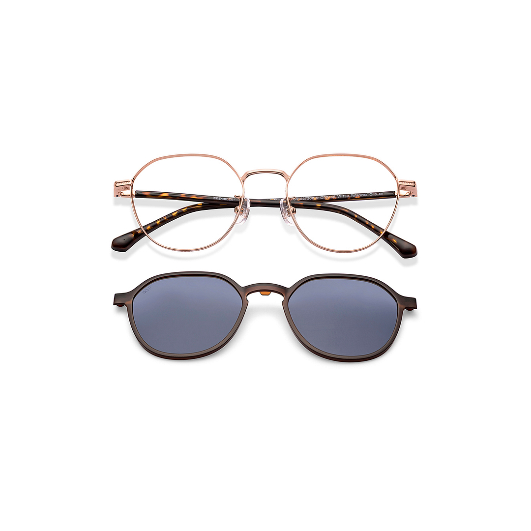 Lenskart Air Rose Gold Full Rim Round left side