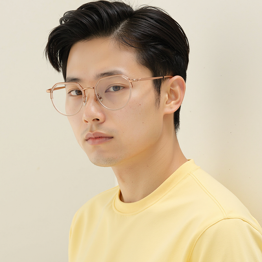 Lenskart Air Rose Gold Full Rim Round left side