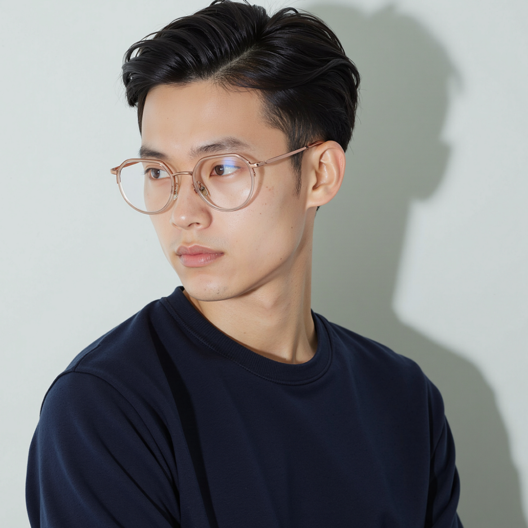 Lenskart Air Rose Gold Full Rim Round right side