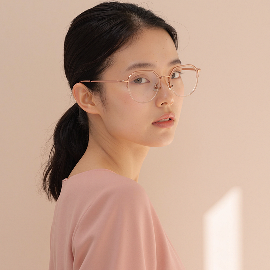 Lenskart Air Rose Gold Full Rim Round right side