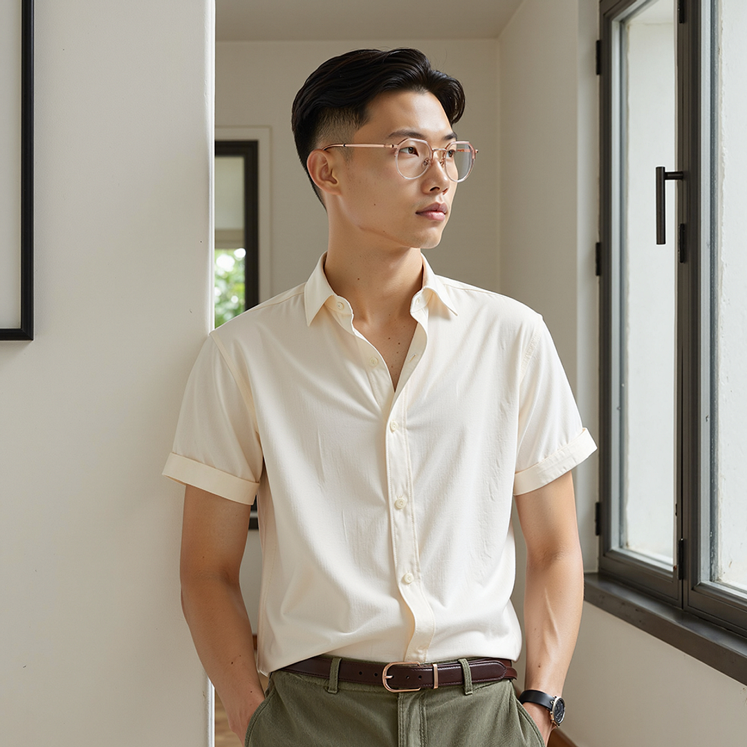 Lenskart Air Rose Gold Full Rim Round left side