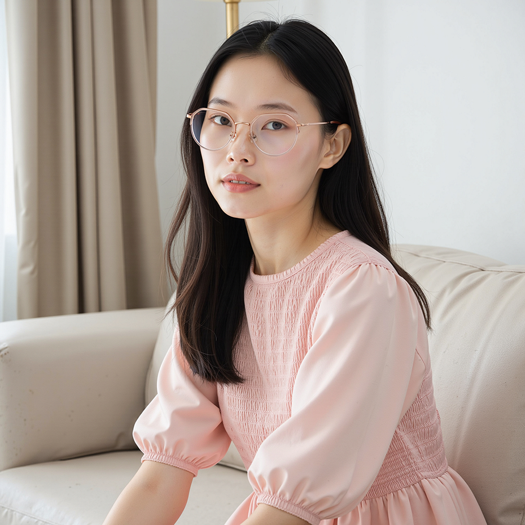 Lenskart Air Rose Gold Full Rim Round right side