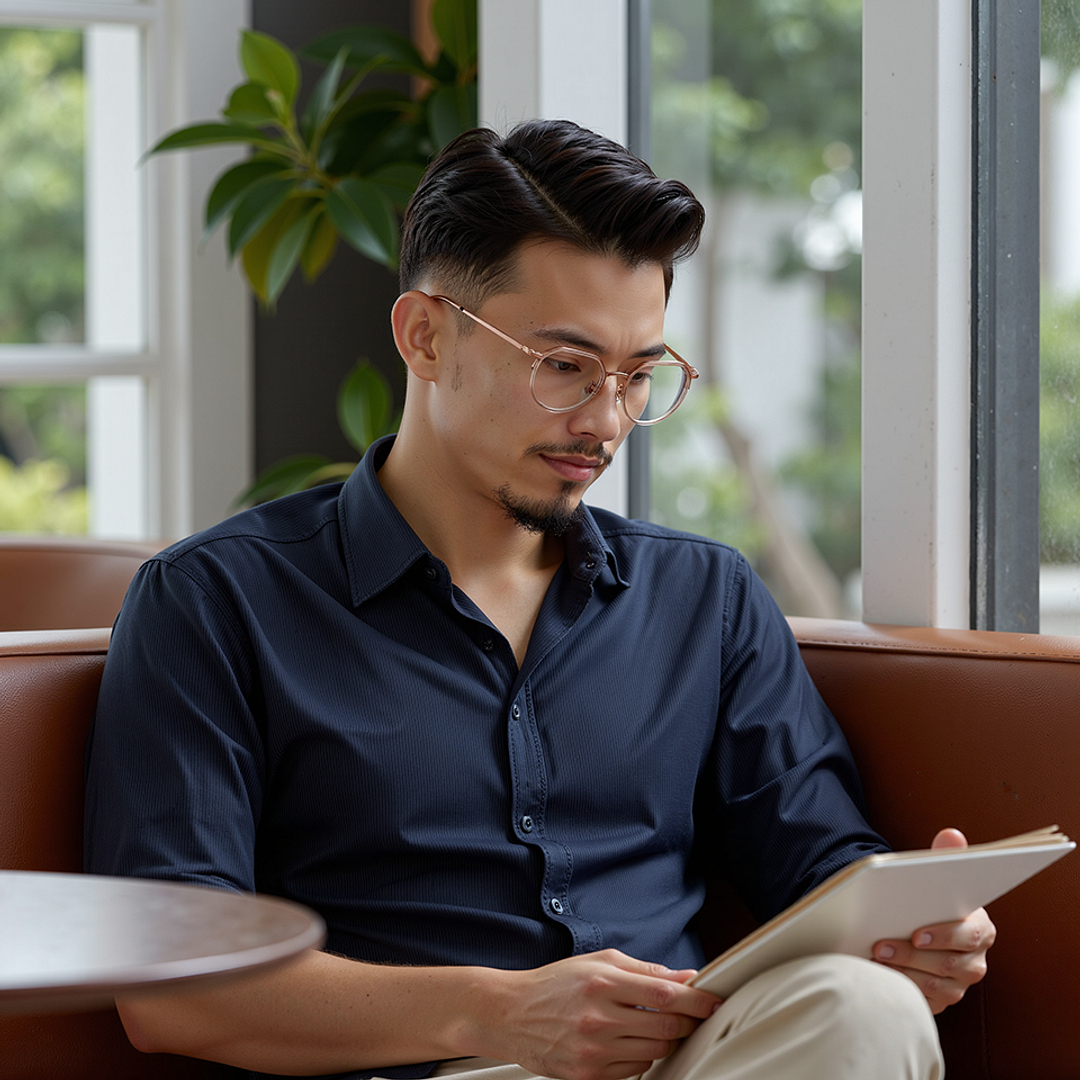 Lenskart Air Rose Gold Full Rim Round left side