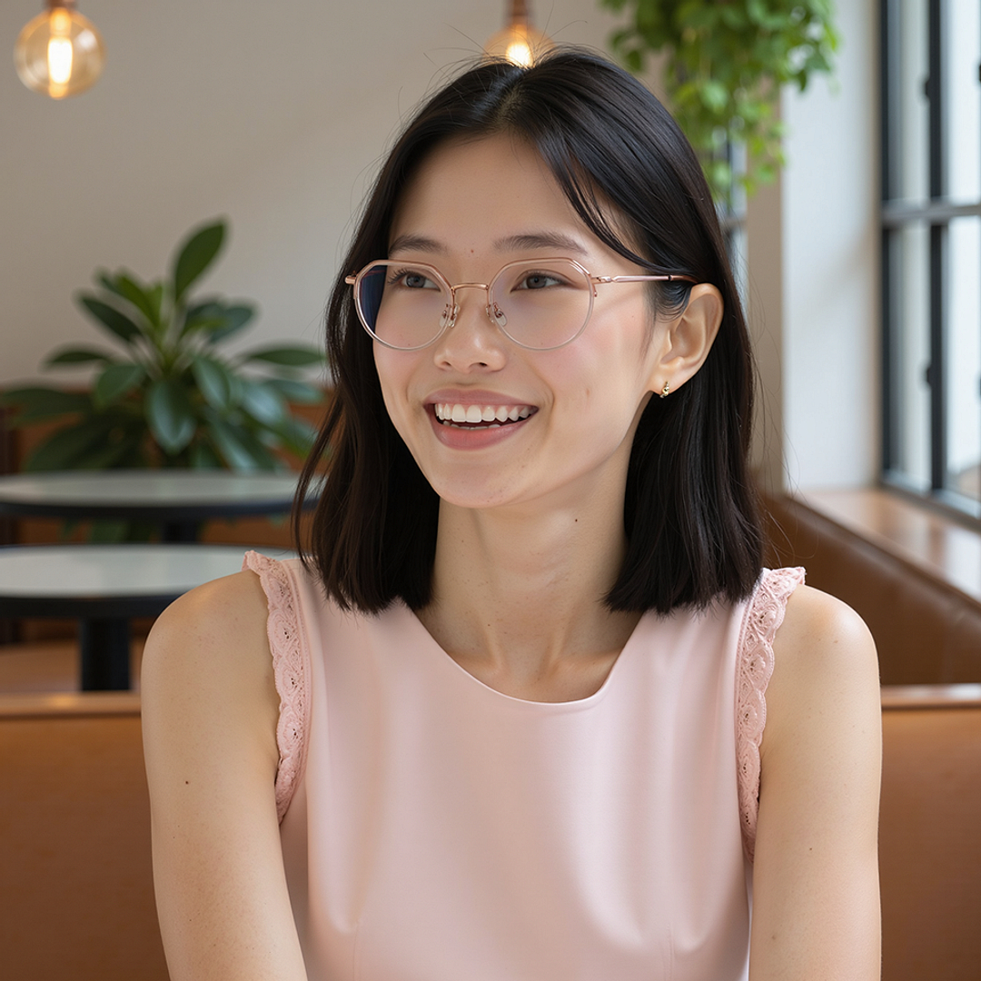 Lenskart Air Rose Gold Full Rim Round right side