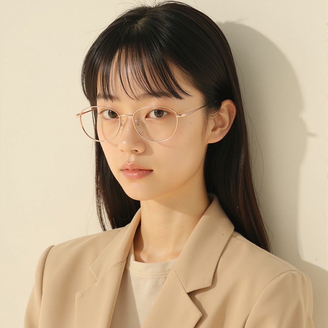 Lenskart Rose Gold Full Rim Round left side