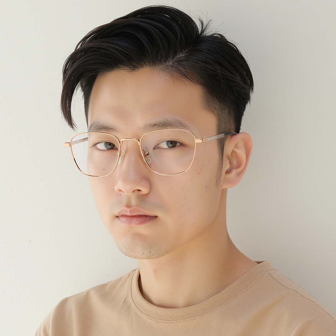 Lenskart Rose Gold Full Rim Square left side