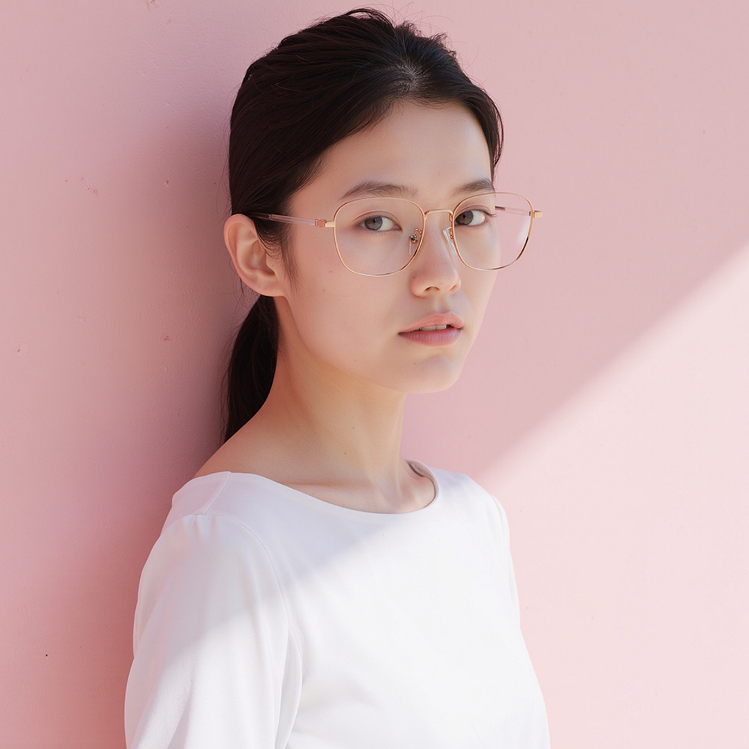 Lenskart Rose Gold Full Rim Square left side