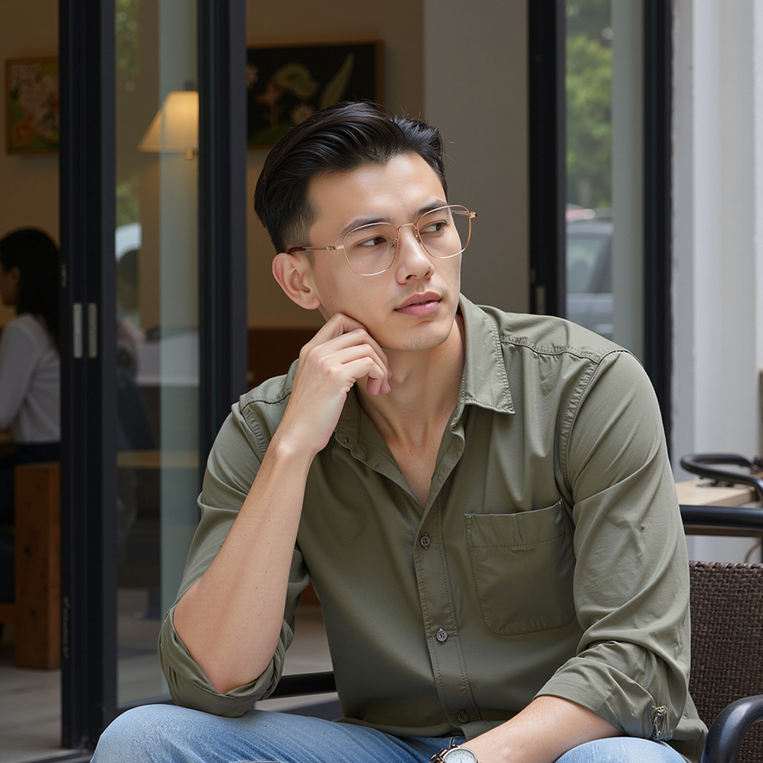 Lenskart Rose Gold Full Rim Square left side