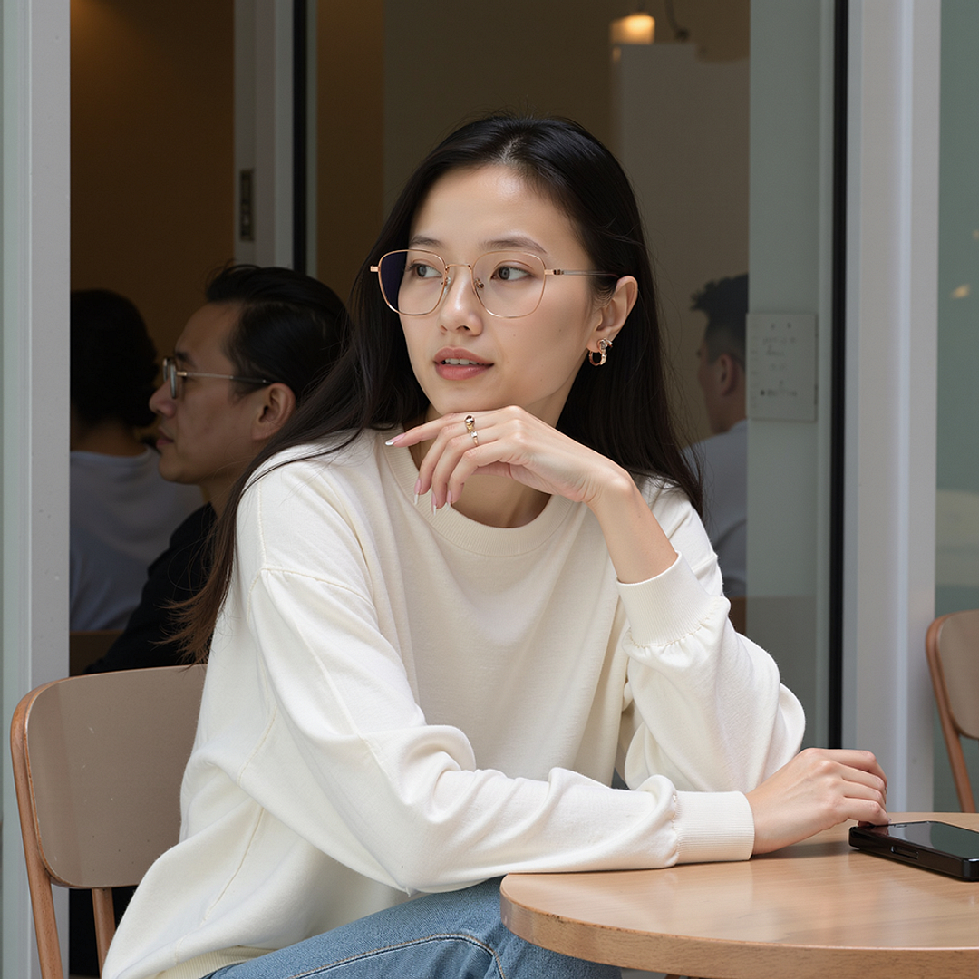 Lenskart Rose Gold Full Rim Square right side