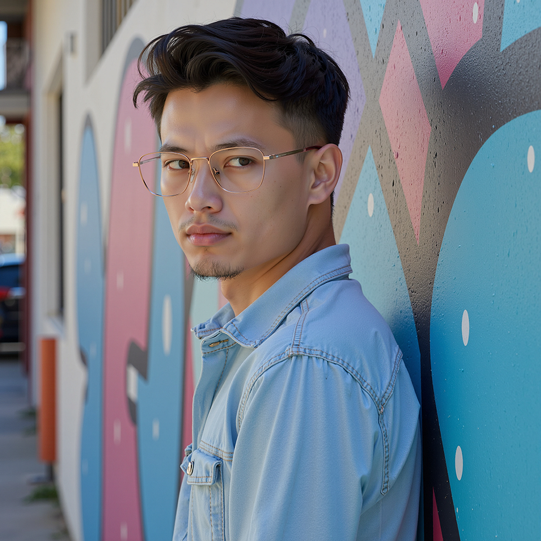 Lenskart Rose Gold Full Rim Square left side