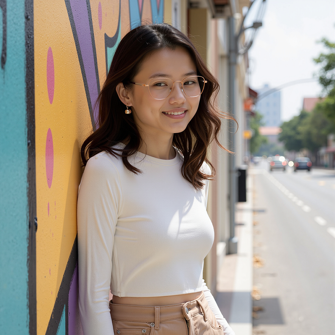 Lenskart Rose Gold Full Rim Square right side