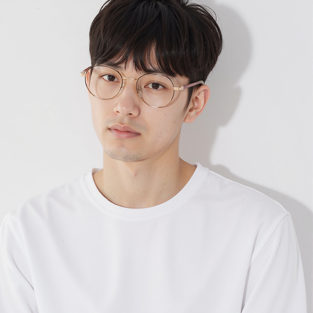 Lenskart Rose Gold Full Rim Round left side