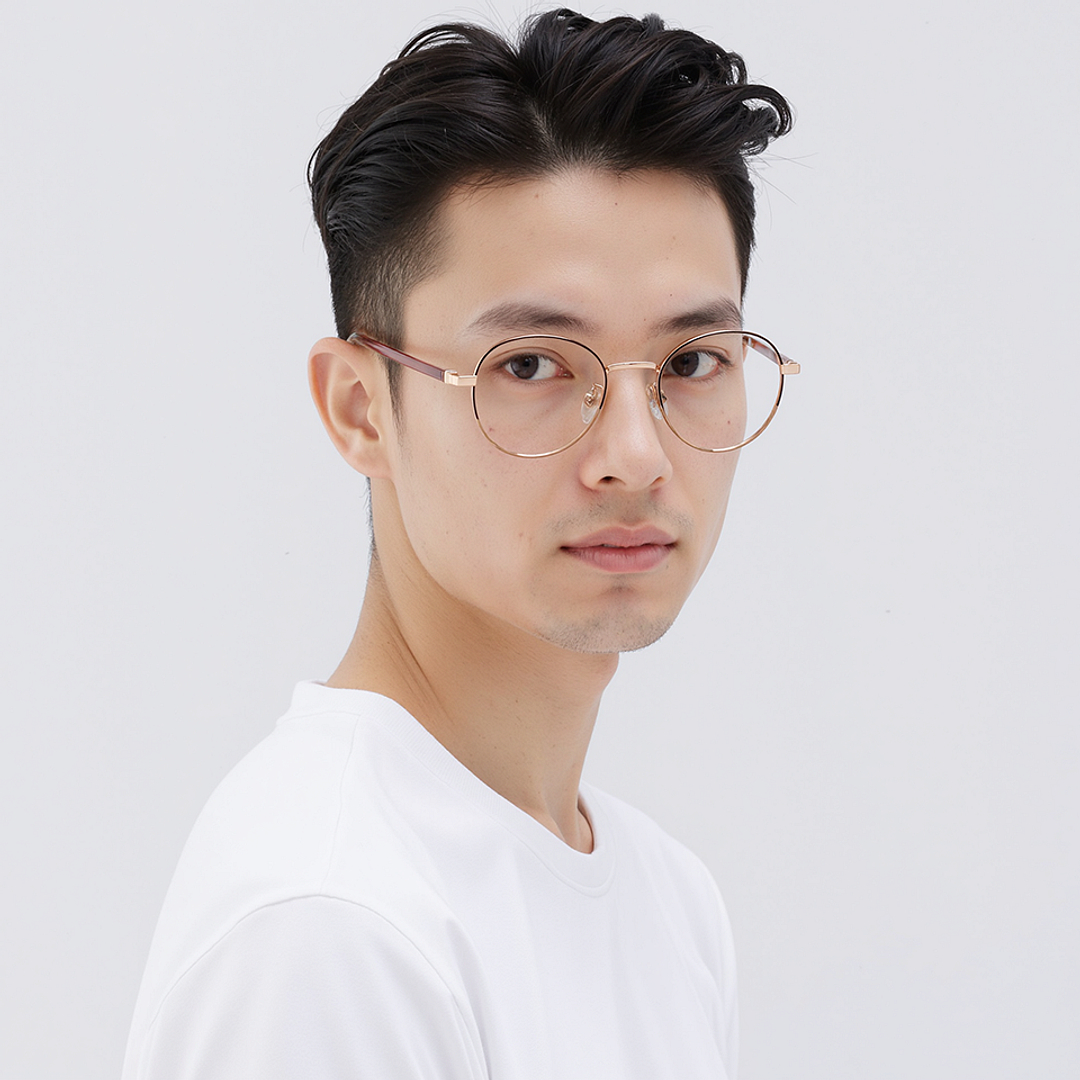 Lenskart Rose Gold Full Rim Round right side