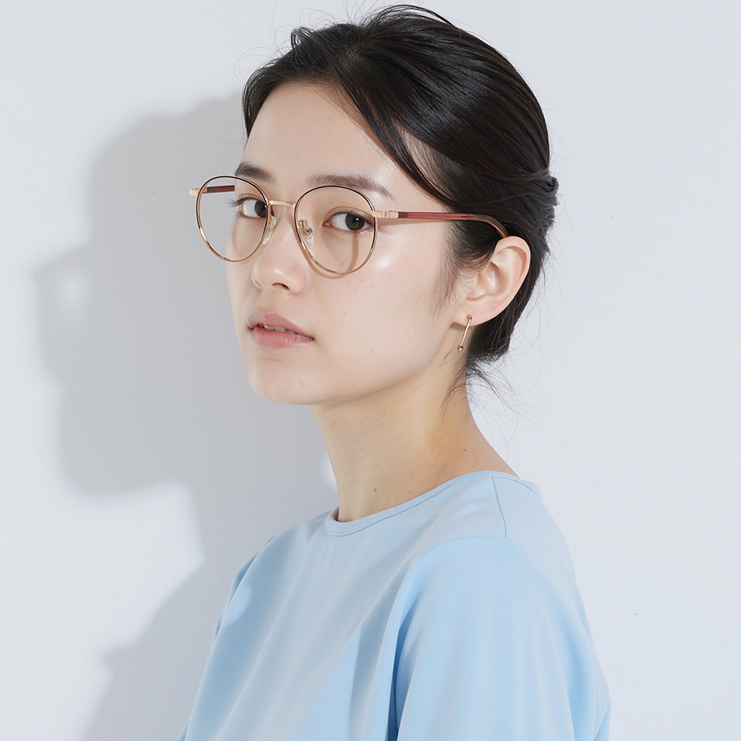 Lenskart Rose Gold Full Rim Round left side