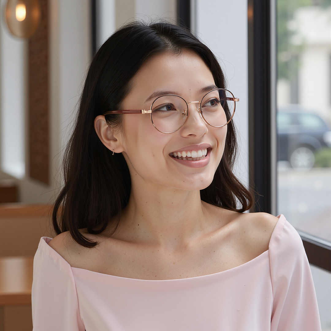 Lenskart Rose Gold Full Rim Round right side