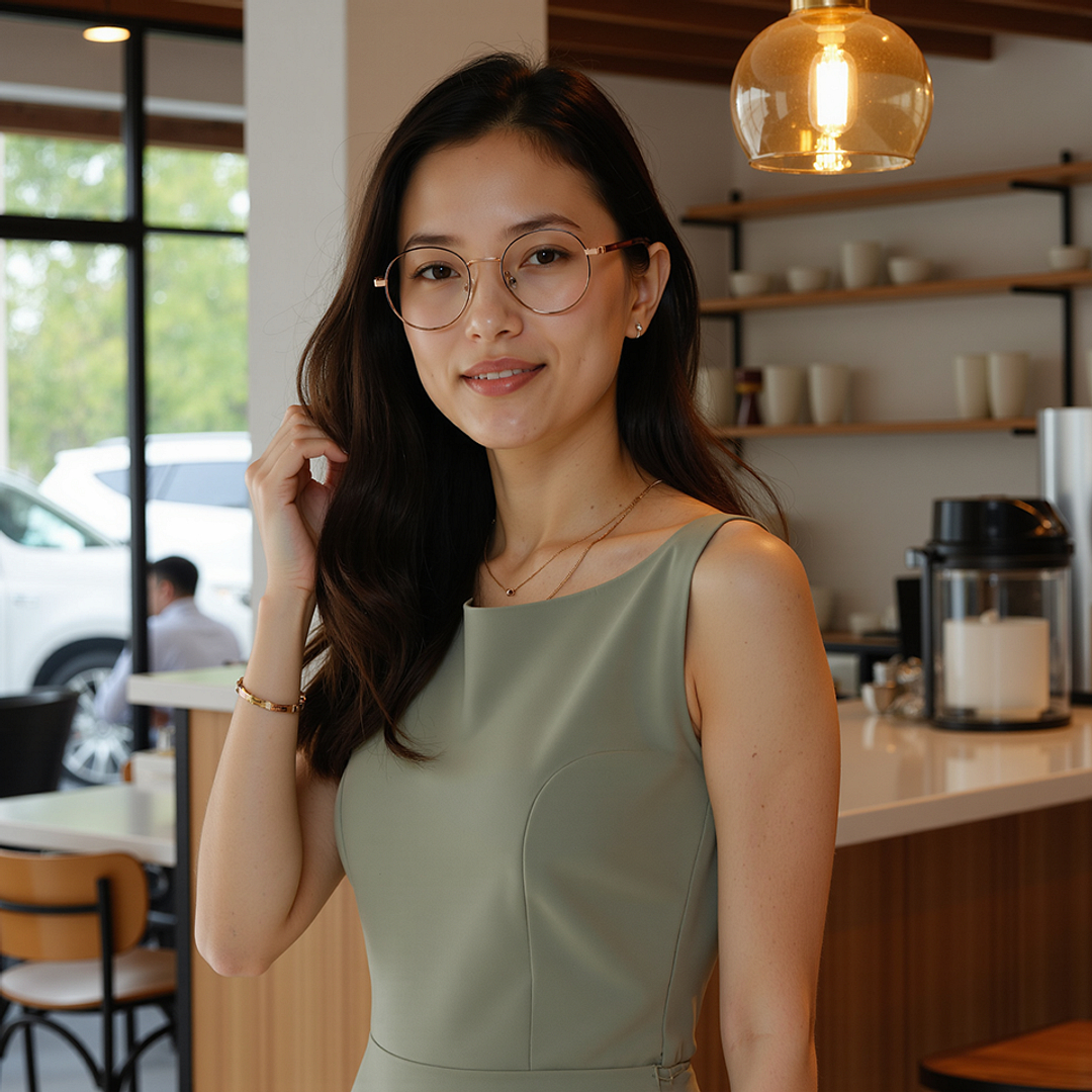 Lenskart Rose Gold Full Rim Round right side