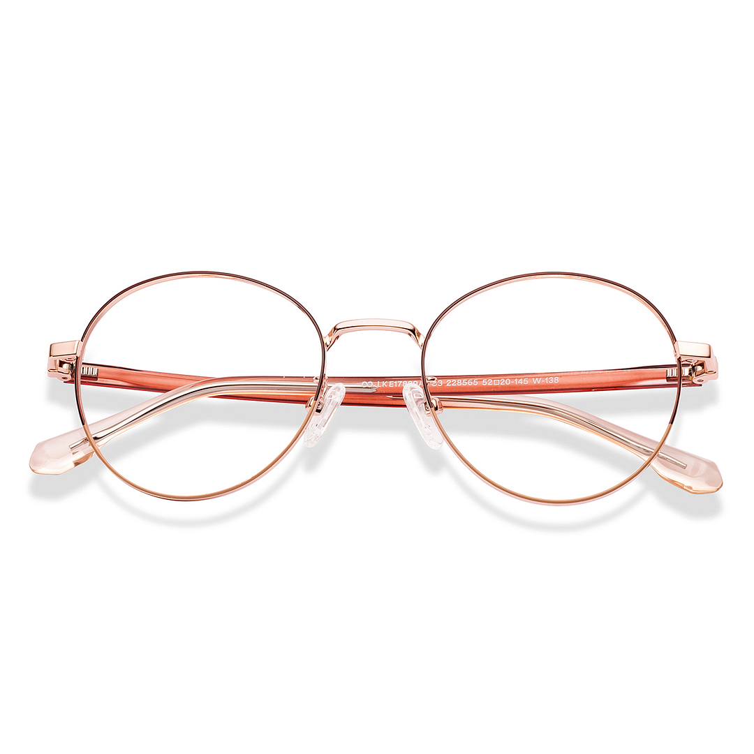 Lenskart Rose Gold Full Rim Round left side