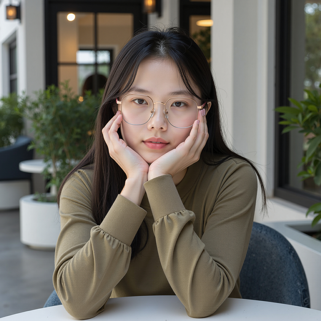 Lenskart Rose Gold Full Rim Square right side