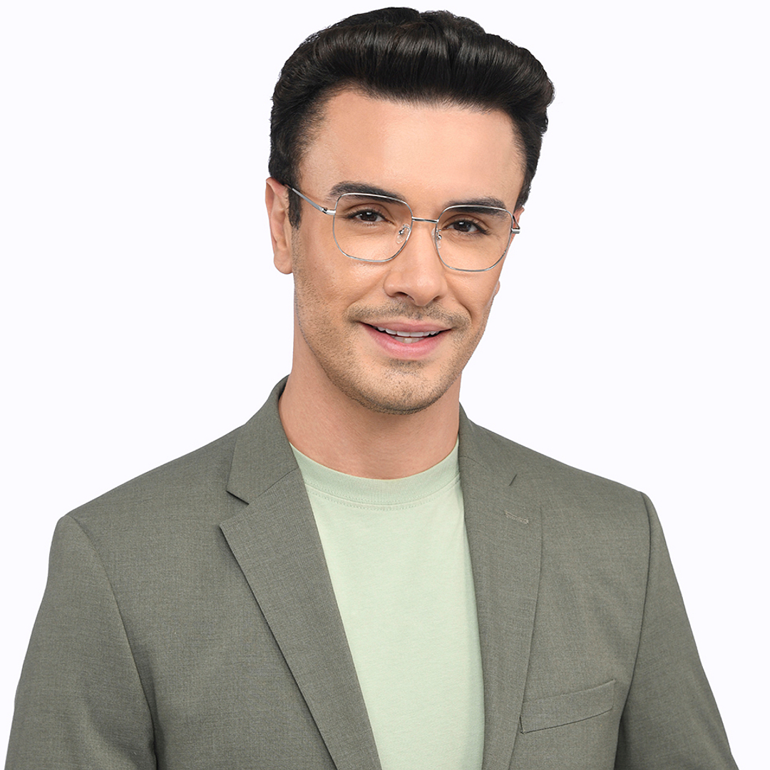 Lenskart Silver Full Rim Square left side