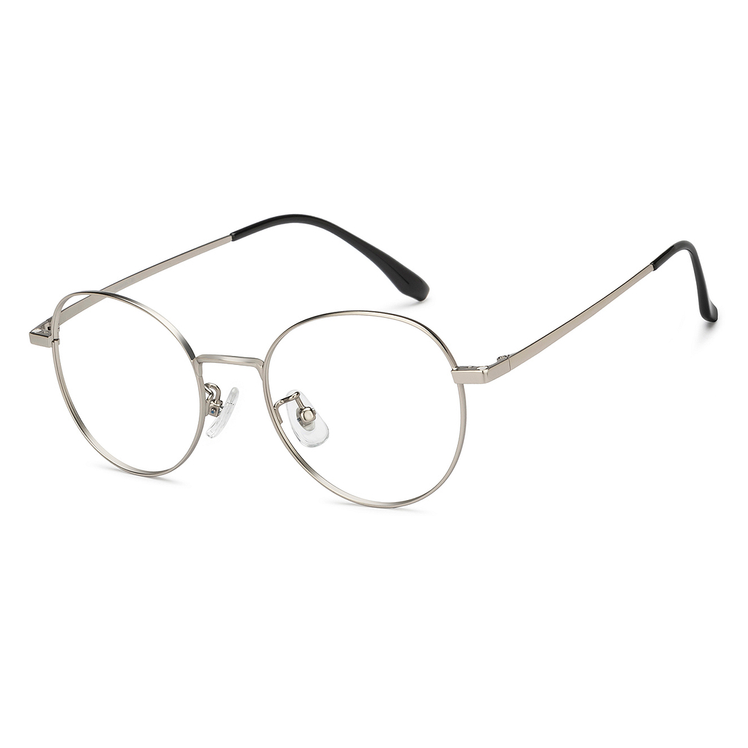 Lenskart Air Silver Full Rim Round left side