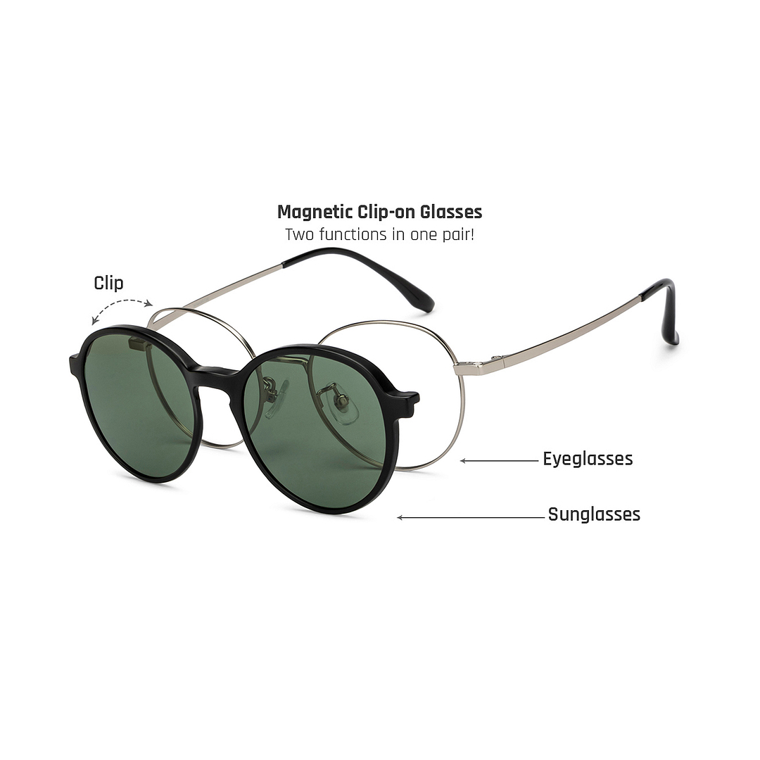 Lenskart Air Silver Full Rim Round left side