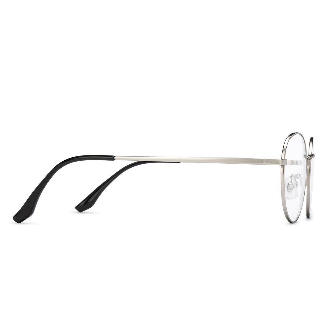 Lenskart Air Silver Full Rim Round left side