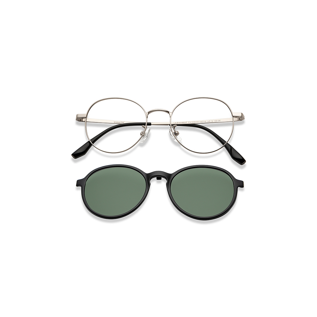 Lenskart Air Silver Full Rim Round right side