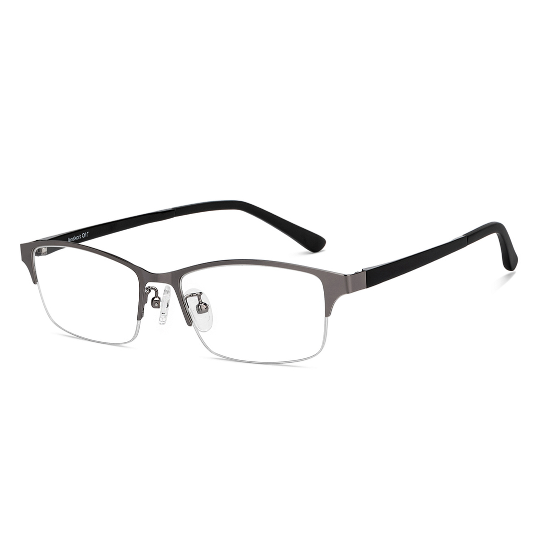 Lenskart Air Silver Half Rim Rectangle left side