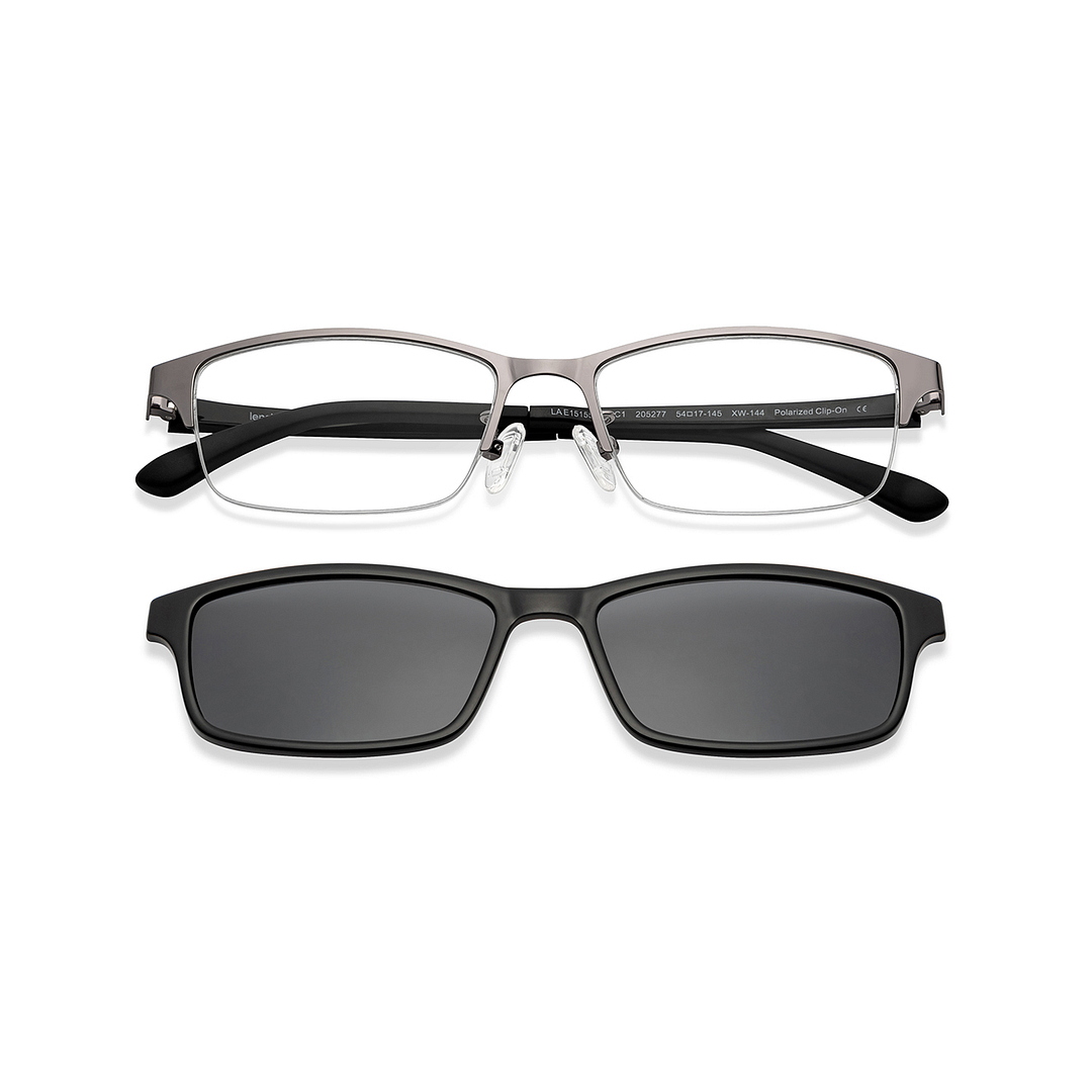 Lenskart Air Silver Half Rim Rectangle left side