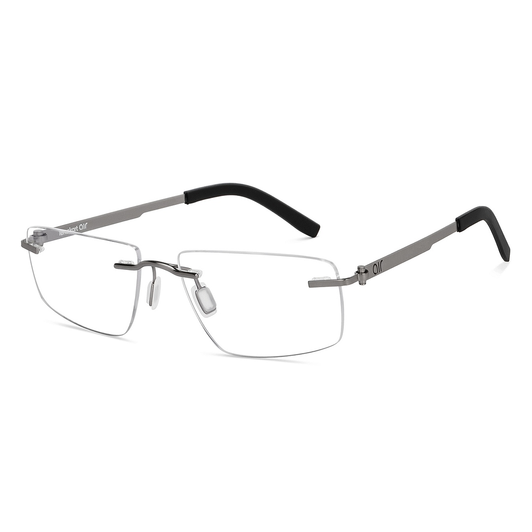 Lenskart Air Online Silver Rimless Rectangle right side