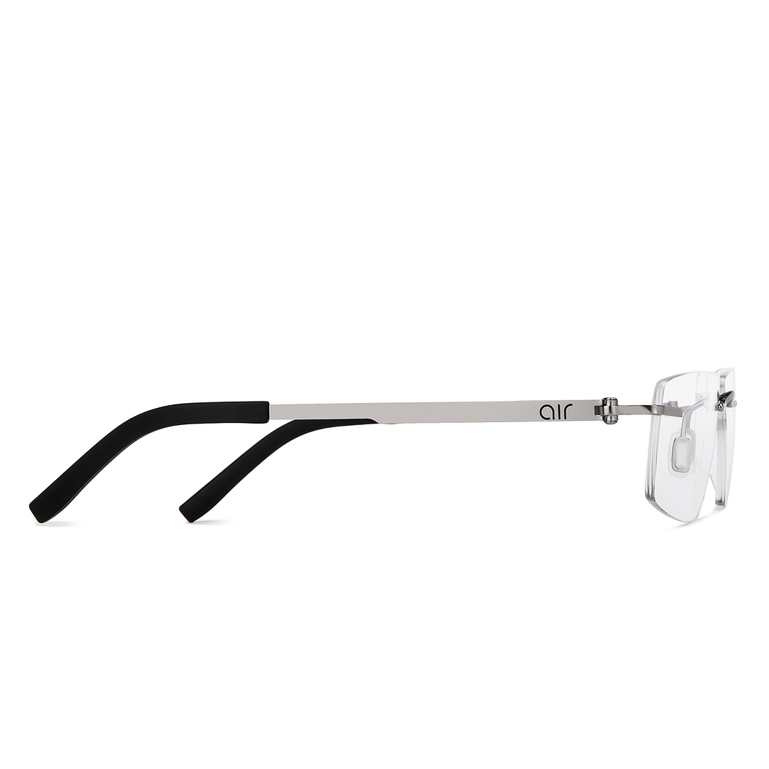 Lenskart Air Online Silver Rimless Rectangle left side