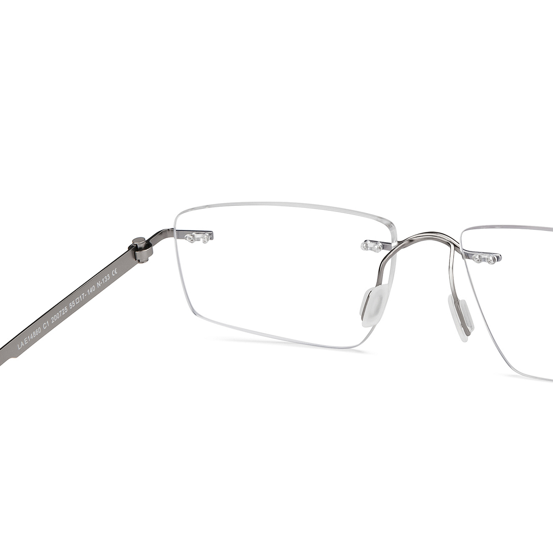 Lenskart Air Online Silver Rimless Rectangle right side