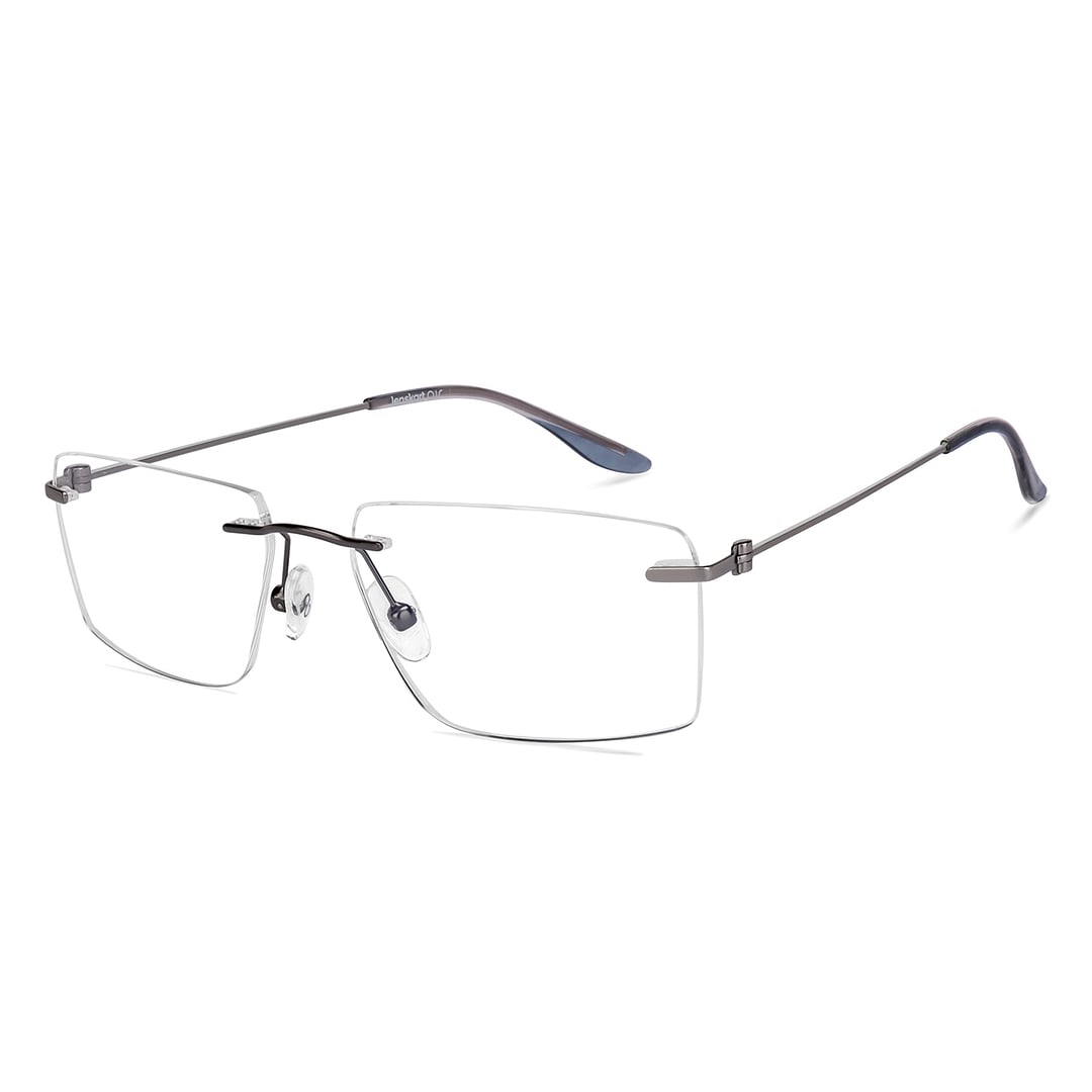 Lenskart Air Silver Rimless Rectangle left side