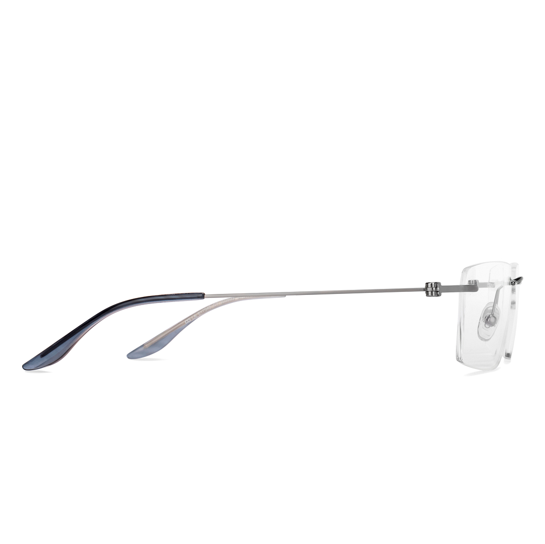 Lenskart Air Silver Rimless Rectangle left side