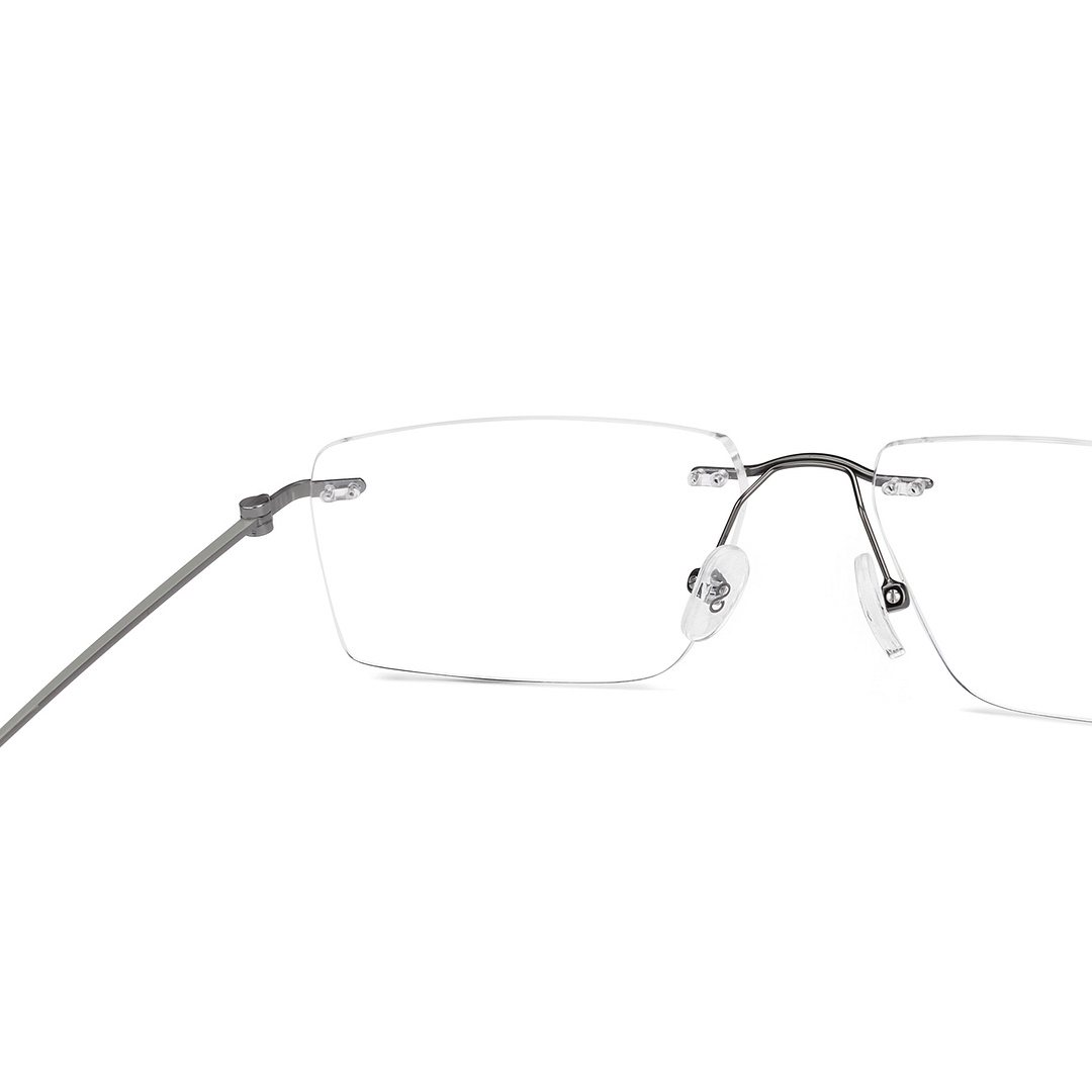 Lenskart Air Silver Rimless Rectangle right side