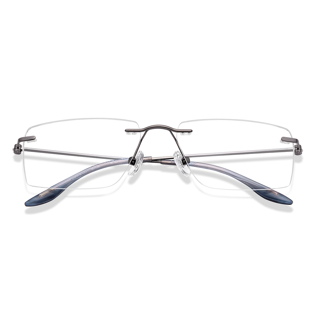 Lenskart Air Silver Rimless Rectangle left side