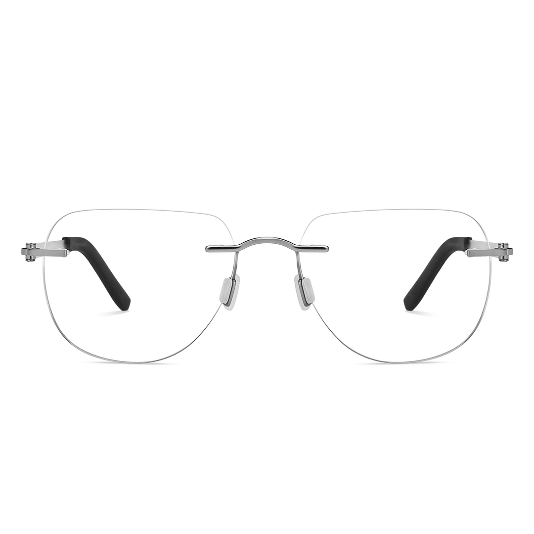 Lenskart Air Online Silver Rimless Square left side