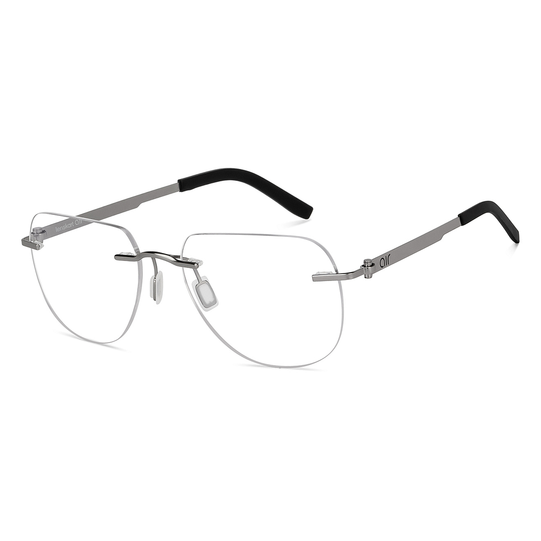 Lenskart Air Online Silver Rimless Square right side