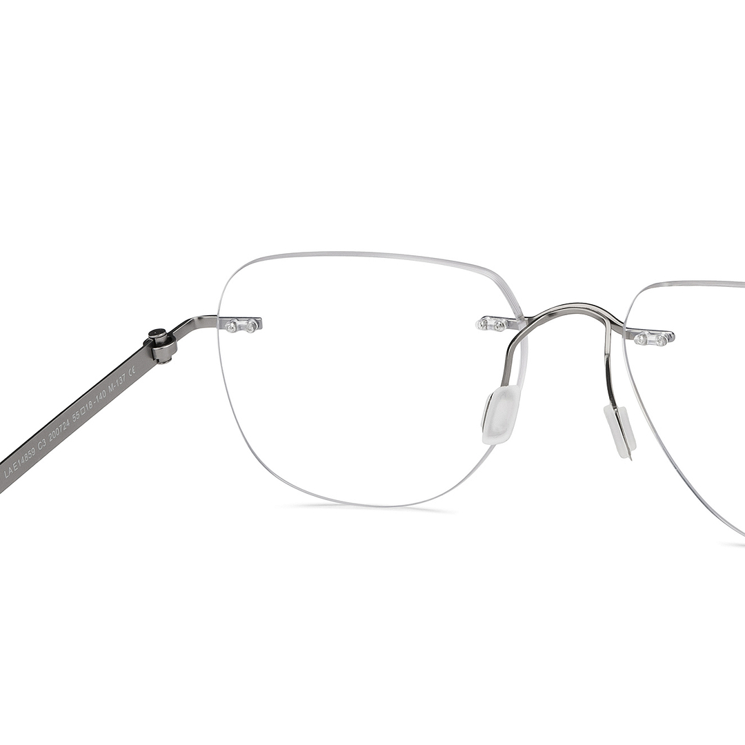 Lenskart Air Online Silver Rimless Square right side
